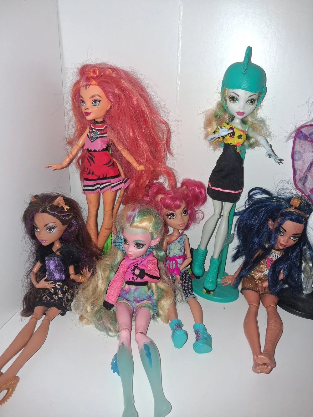 monster high dolls with purple, teal, pink and blue accents 11 Total